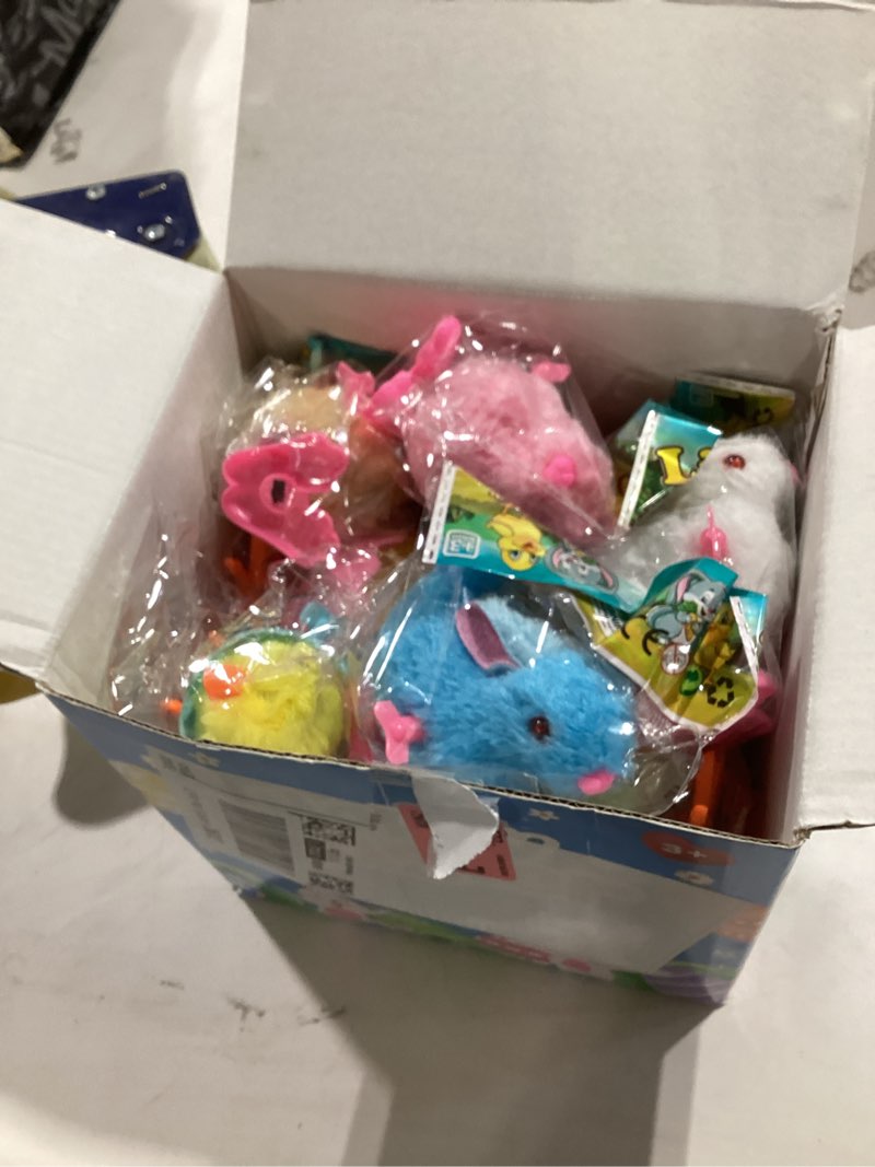 Condition photo showing New/Like New for jumbo 4" easter eggs filled with wind-up toys, 8 pack colorful easter egg wind up jumping bunnies and chicks hunt filling treats easter basket stuffers easter party favors for kids boys girls