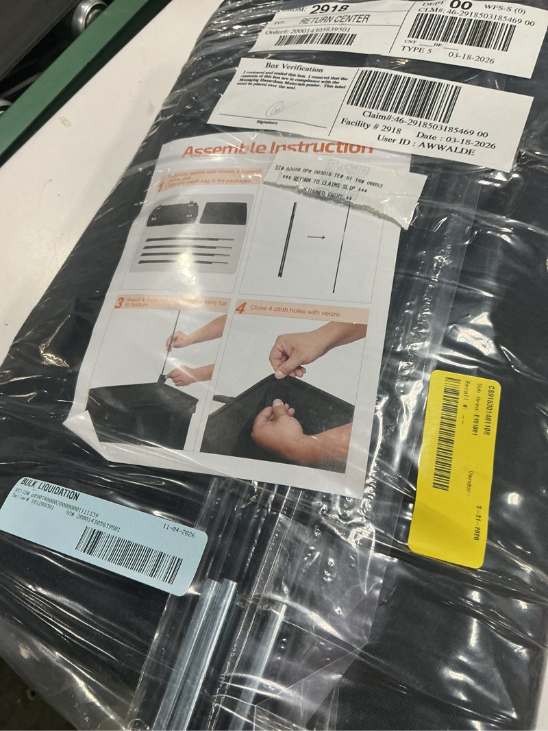 Condition photo showing As Is for better homes & gardens collapsible fabric cube storage bin, rich black