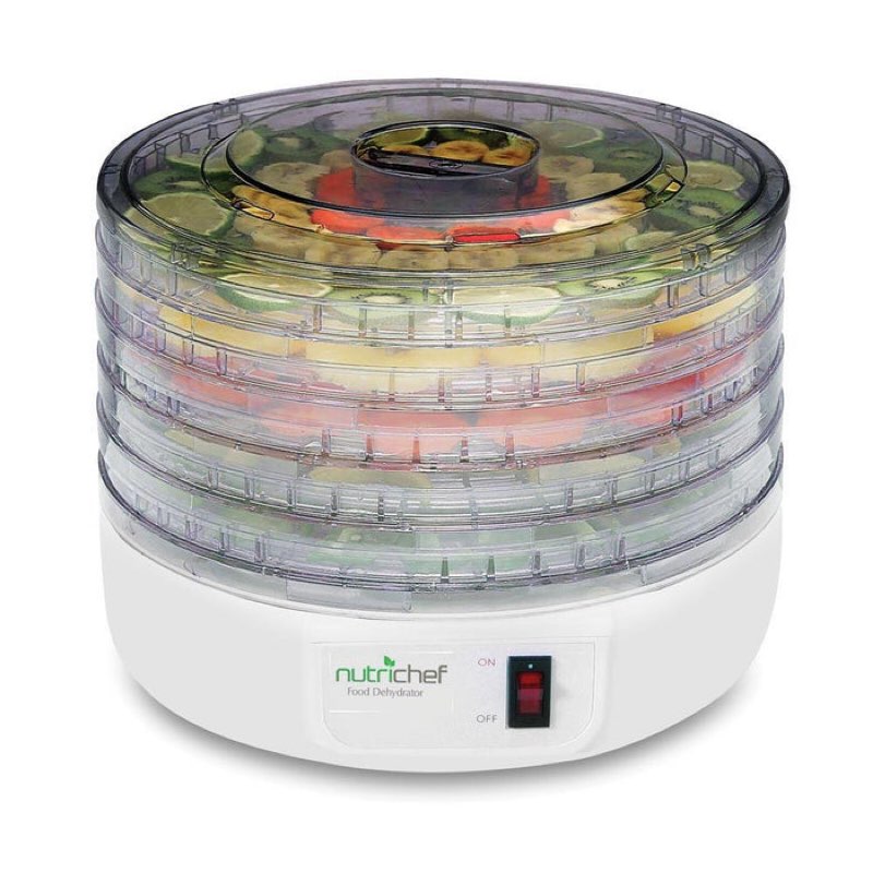 Electric Countertop Food Dehydrator, Food Preserver (White)