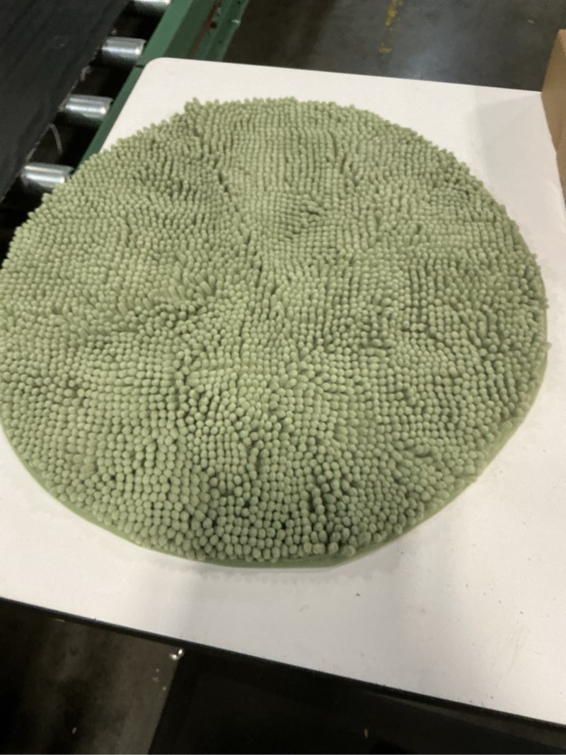 Condition photo showing Good Condition for arotive bathroom rugs round 24x24, extra soft absorbent shaggy chenille bath rugs,machine washable rubber backing bath mats for bathroom floor tub and shower,home decor accessories,sage green
