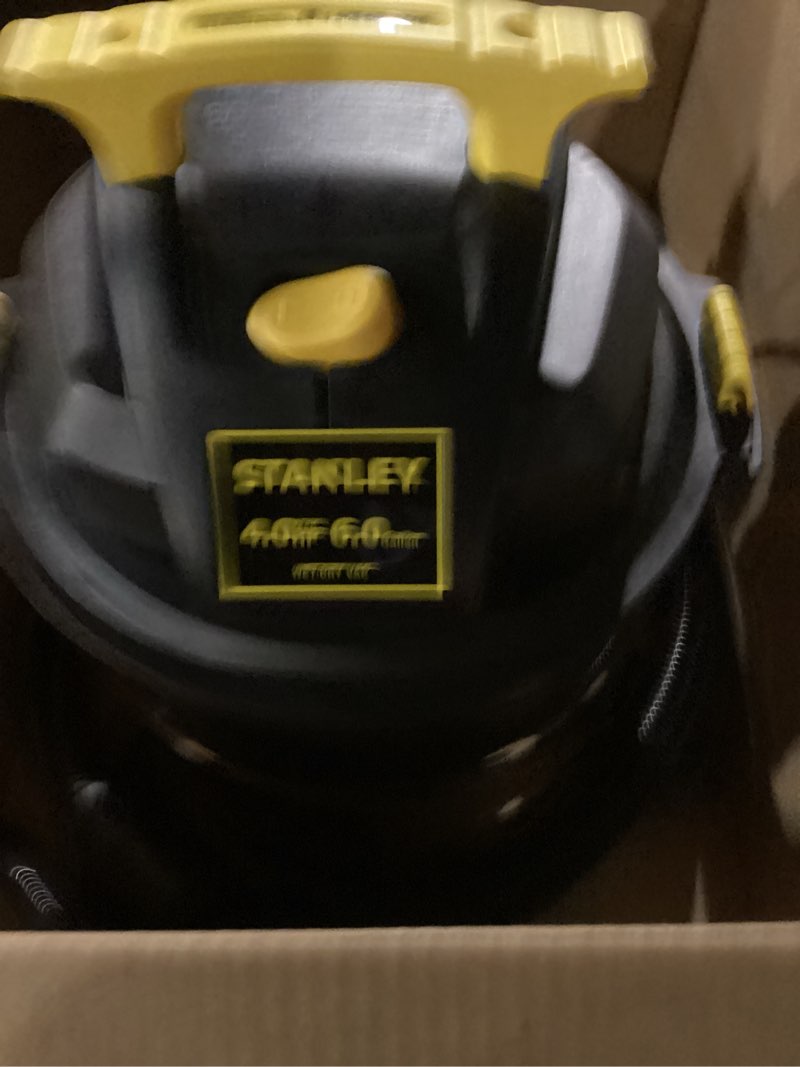 Condition photo showing New/Like New for stanley 10 gallon wet dry vacuum, 6 peak hp poly built-in drain shop vac blower with powerful suction, multifunctional shop vacuum w/ 6 horsepower motor for job site, garage, basement, van, workshop