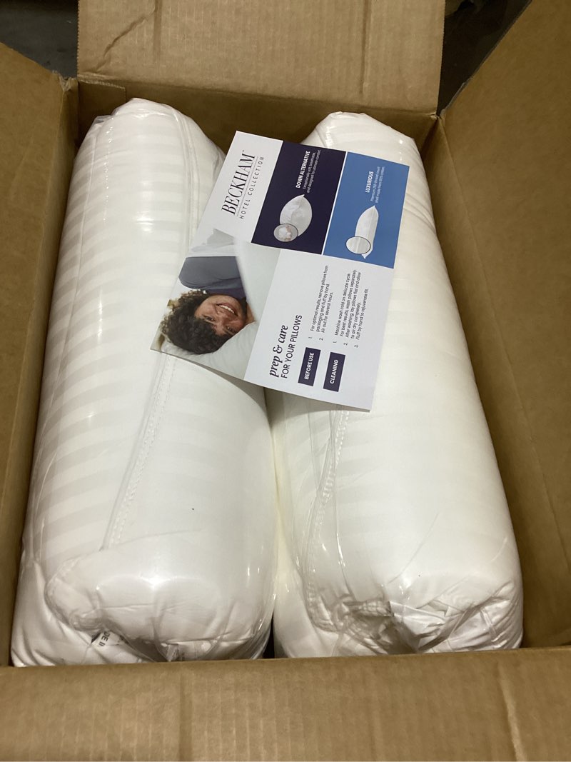 Condition photo showing New/Like New for Beckham Hotel Collection Bed Pillows Standard/Queen Size Set of 2 - Original Soft Down Alternative Pillow for Sleeping - Soft Support for Back, Stomach or Side Sleepers Queen / Standard White