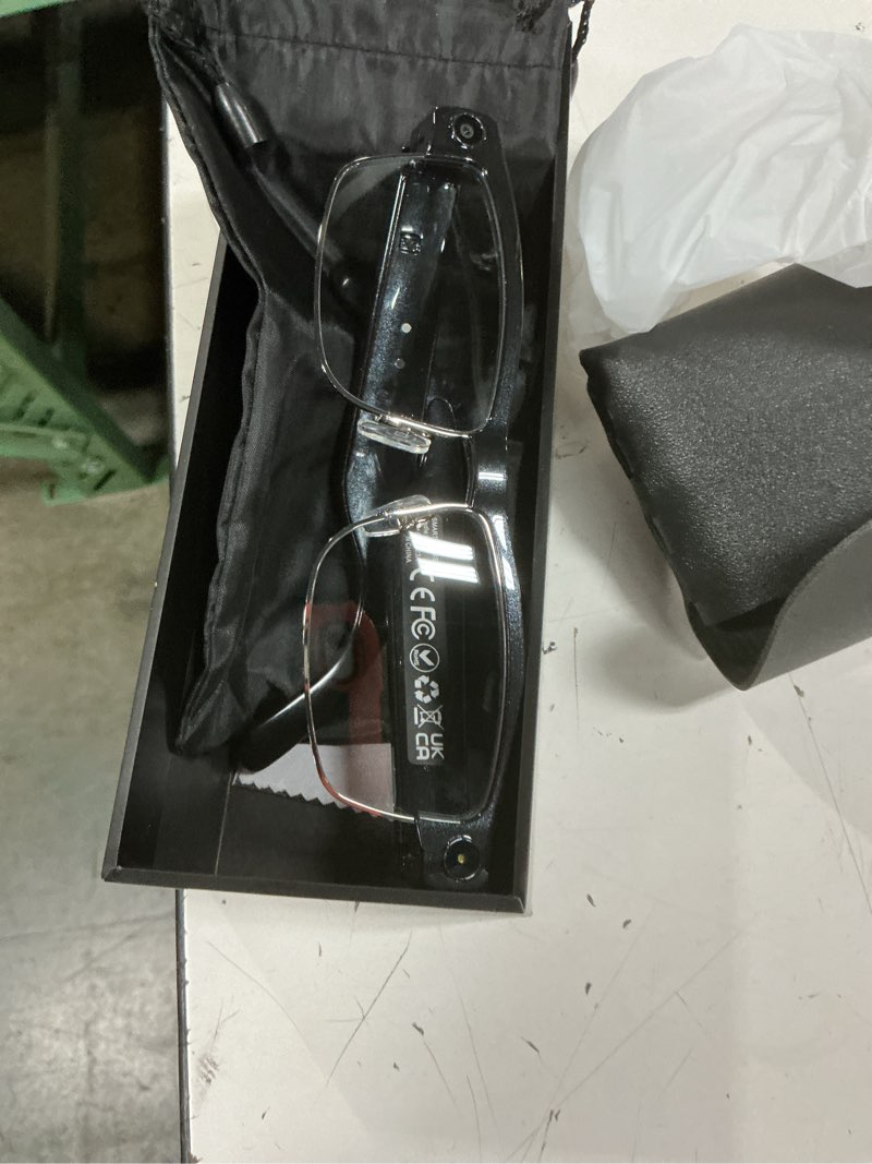 Condition photo showing Good Condition for ai smart glasses with camera, 8mp hd video recording, real-time translation, voice assistant, open-ear audio, metal frame, auto color-changing lenses for travel & vlogging shiny black s01