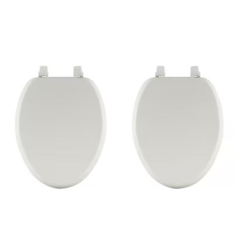 project source wood white elongated toilet seat