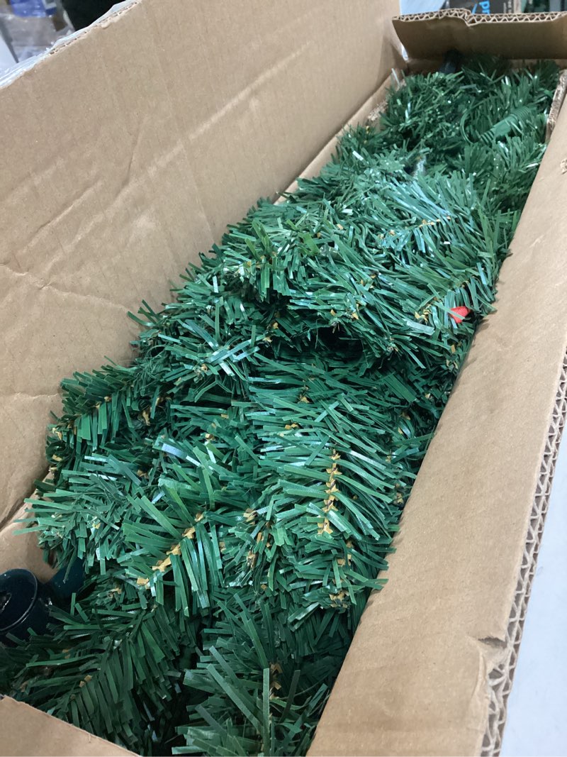 Condition photo showing As Is for ININ 4FT Prelit Christmas Spruce Artificial Tree with Led Lights, Lighted Christmas Tree?Hinged Full Xmas Tree for Home Party Decoration,100 LED Lights,334 Branch Tips, Metal Hinges & Foldable Base.