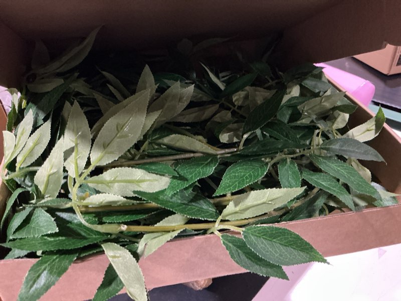 Condition photo showing Good Condition for ling's moment rosa banksiae artificial greenery garland vine, 6ft | artificial rosa banksiae vine, laurel leaf garland, greenery garland for wedding arches, centerpieces, home & event decor grn- tender green