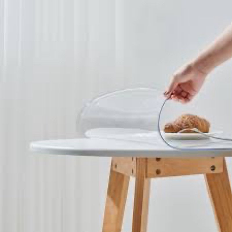 Leffora 48 Inch Frosted Round Table Cover Protector, 1.5mm Thick Plastic Desk Protector Mat, Round W