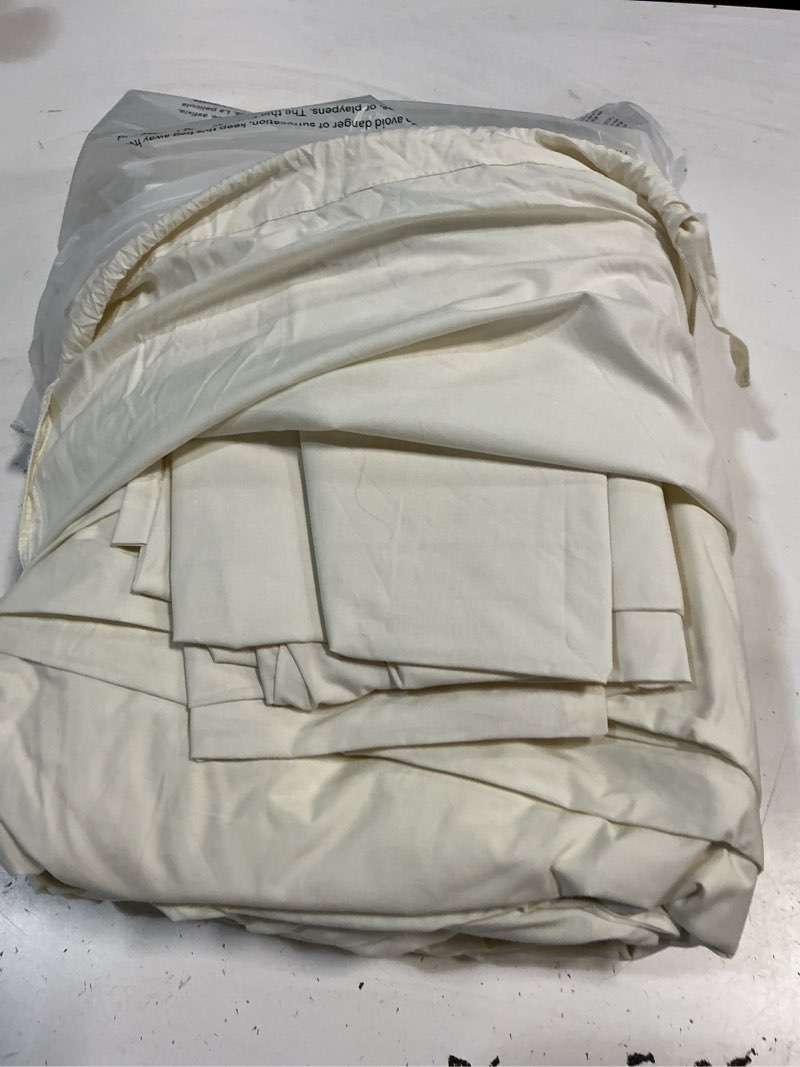 Condition photo showing Good Condition for quince classic organic percale cover set, king/cal king, ivory