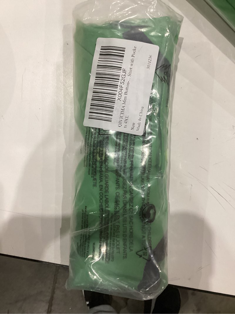 QIVICIMA Men Button-Down Bowling Shirt Green Monster Short Sleeve Shirt Big and Tall Hawaiian Shirt 