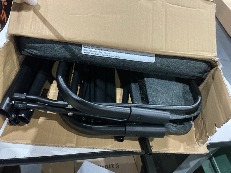 Condition photo showing Good Condition for beka diaper changing station, portable changing table for baby, waterproof, folding portable changing station, adjustable height w/organizer, mobile nursery diaper changing table for baby, newborn dark gray