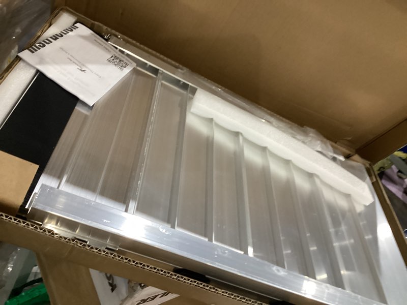 Condition photo showing Good Condition for FACHNUO 2 Feet Portable Wheelchair Ramp, Non-Skid Aluminum Handicap Ramps with Handle, Folding Threshold Wheel Chair Ramp for Home Steps, Stairs, Entry, Threshold, Doorways, Scooter, 800LBS Capacity Aluminum 2FT(Using height 2-6'')
