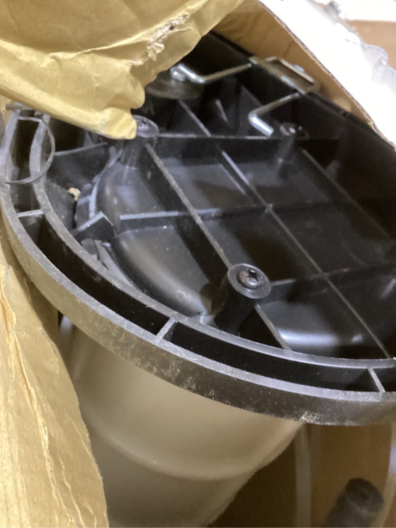 Condition photo showing As Is for mityvac 7201 2.3 gallon fluid evacuator extractor and dispensing pump, push button, manual operation, chemical-resistant polyethylene, automatic overflow prevention, quick-drain spout, large base white evacuator/dispenser