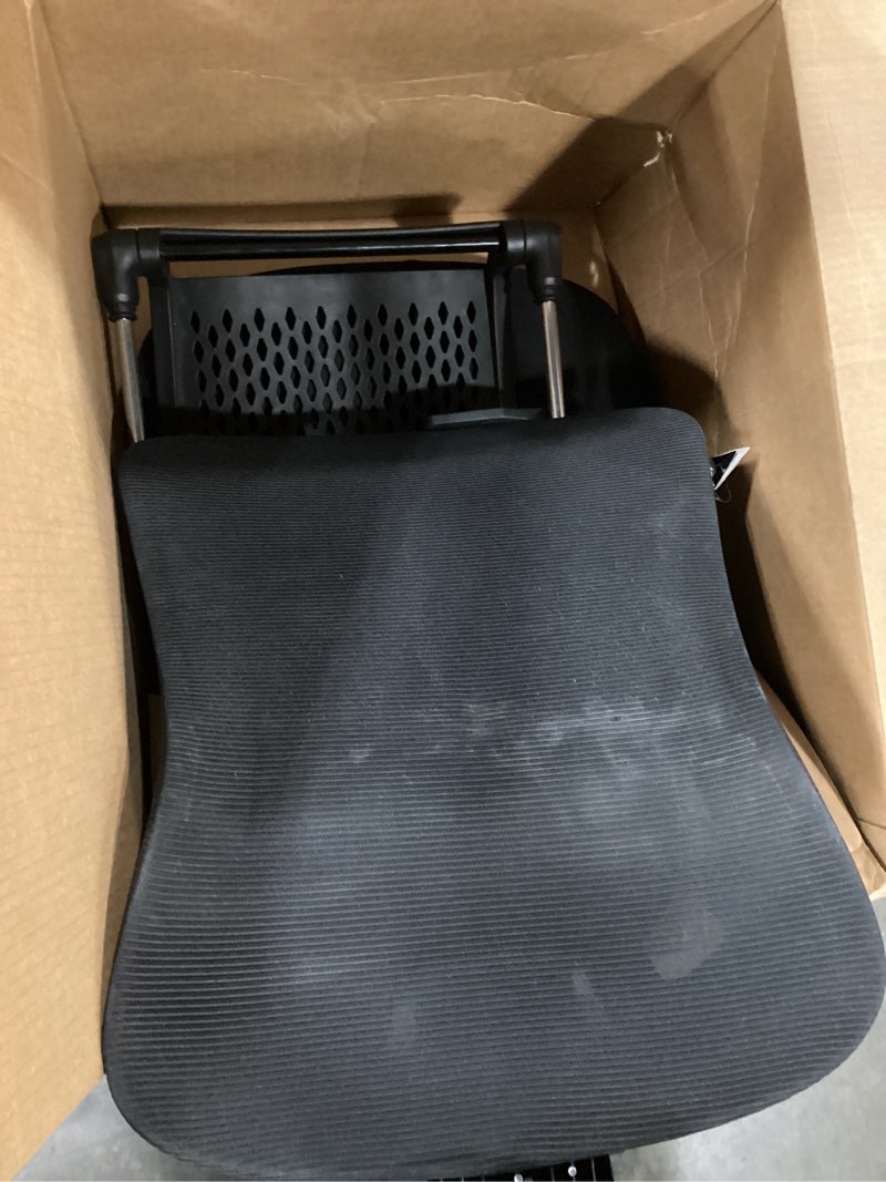 Condition photo showing As Is for hbada p5 ergonomic office chair, desk chair with adjustable lumbar support and height, comfortable mesh computer chair with footrest 2d headrest, swivel tilt function white white frame gray mesh supreme