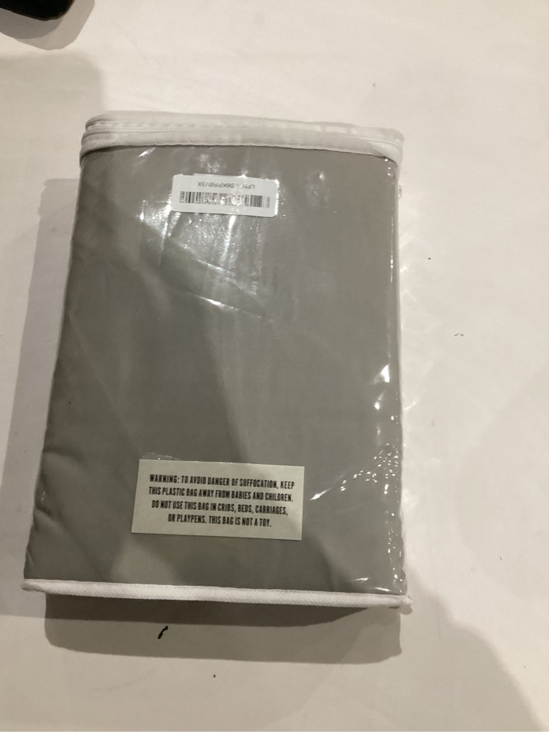 Condition photo showing Good Condition for bare home king bed skirt - 15-inch tailored drop easy fit - bed skirt for beds - center & corner pleats (king, light grey) king 04 - light grey