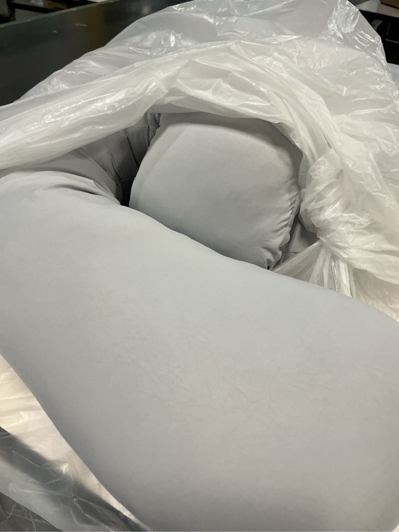 Condition photo showing Good Condition for moon park pregnancy pillows for sleeping - u shaped full body maternity pillow with removable cover - support for back, legs, belly, hips - 57 inch - light grey - cooling cover light grey cooling cover - 57 inch