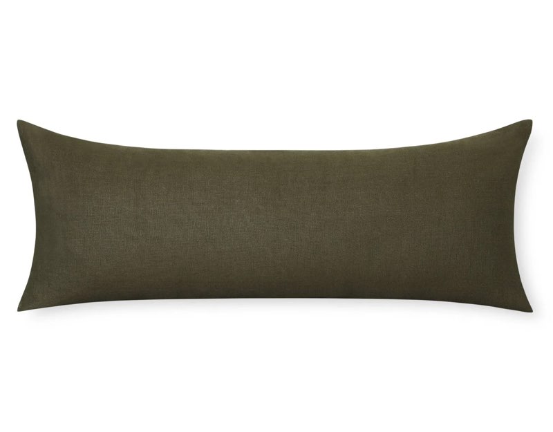 Linen Velvet Oversized Lumbar Pillow Cover 12”x48”
