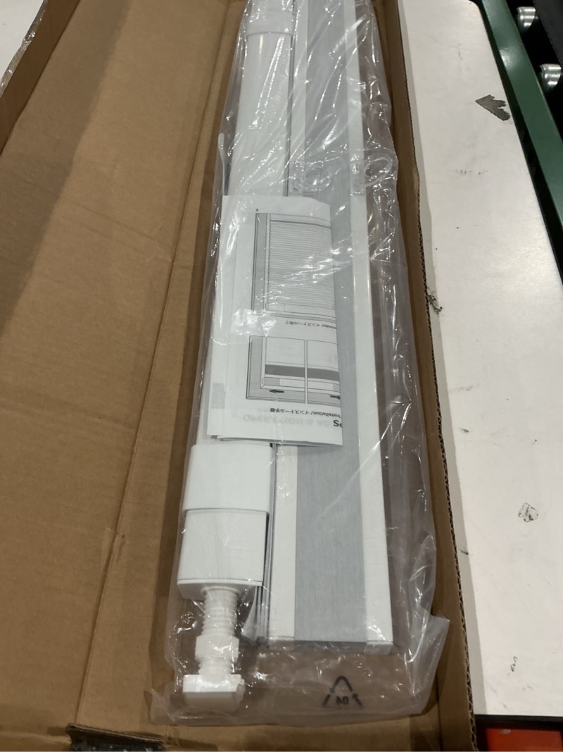 Condition photo showing As Is for lazblinds no tools no drill cordless cellular shades, top down bottom up (tdbu) honeycomb shades for home, blackout light blocking thermal insulation blinds for windows, 28" w x 48" h, white blackout - white 28" w x 48" h