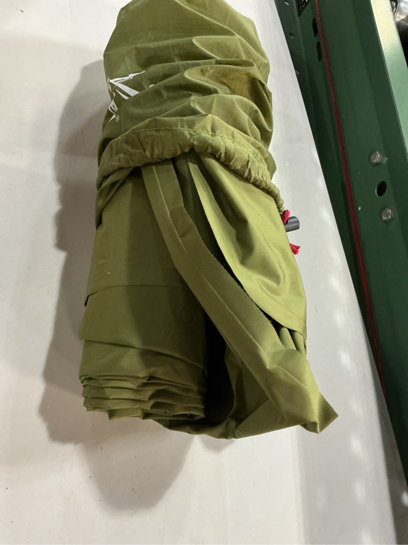 Condition photo showing Good Condition for sleeping pad for camping - ultralight camping mattress with pillow, built-in foot pump, compact inflatable portable mat for backpacking, hiking, car traveling, beach, tent green