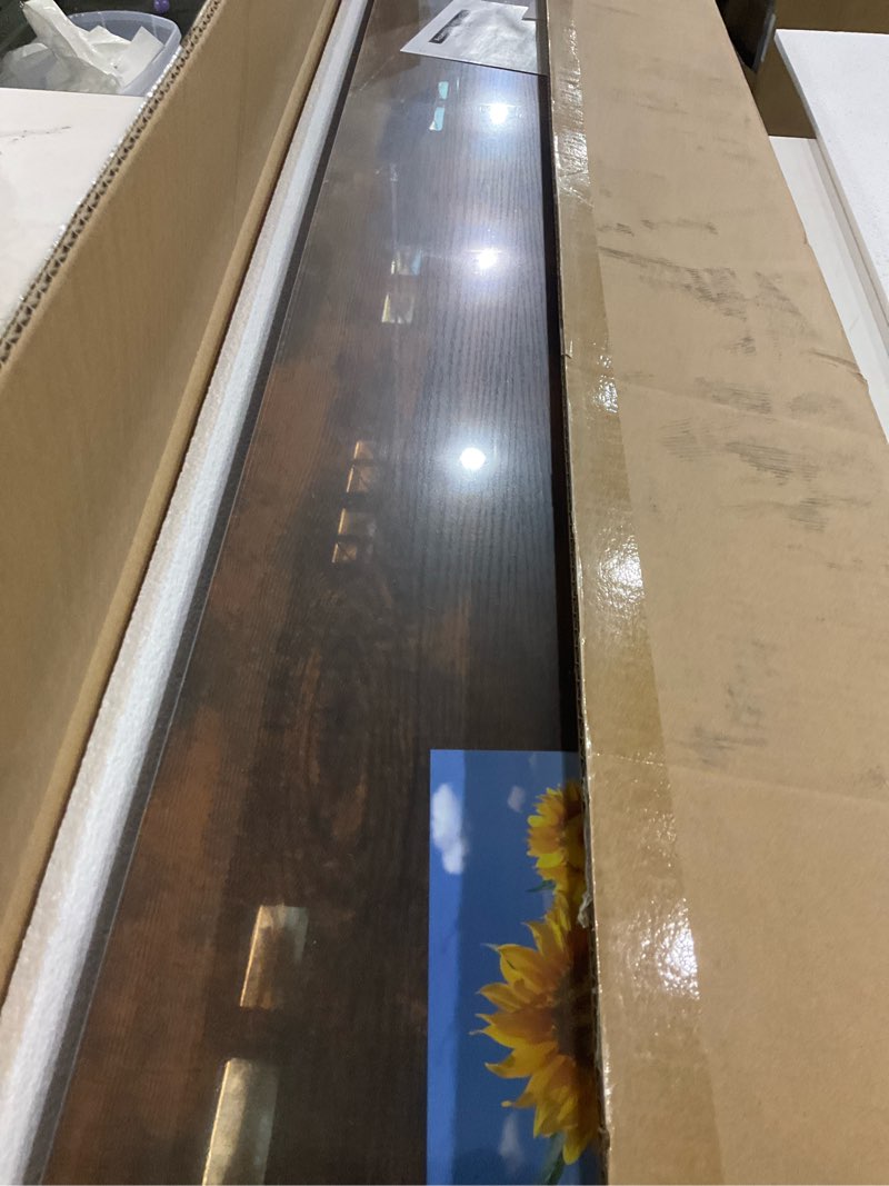 Condition photo showing New/Like New for Fun Memories Floating Shelves - 12 Inch Rustic Wooden Wall Shelves - Extra Deeper & Thicker Wall Mounted Storage Shelf for Living Room, Kitchen, Farmhouse - 48" W x 12" D x 1.8" H - Brown Rustic Brown 48"W x 12"D - 1P