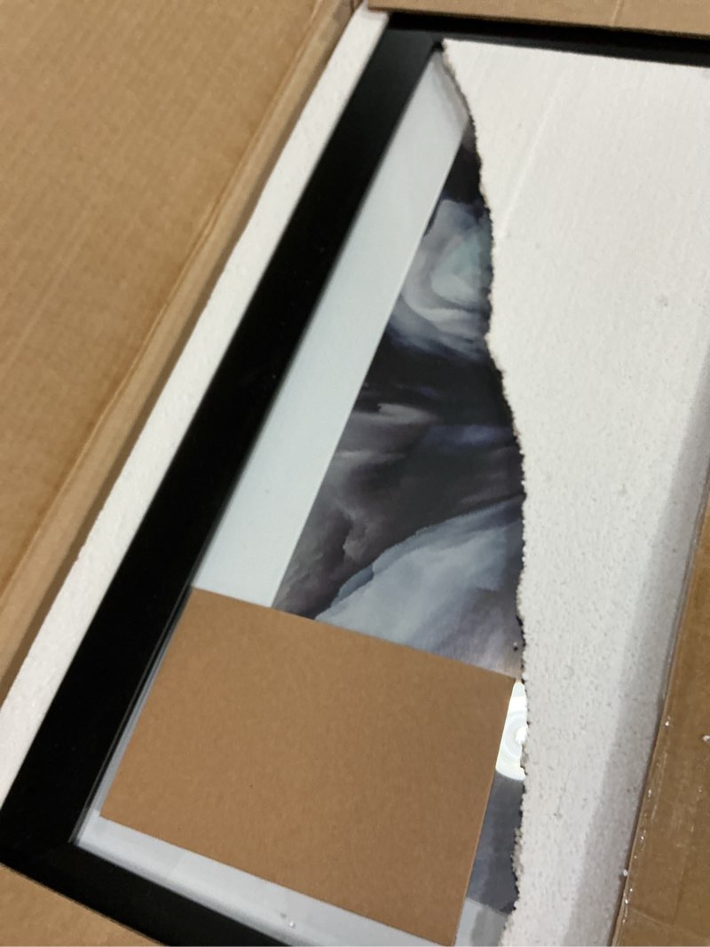 Condition photo showing New/Like New for Frame Amo 17x20 Black Solid Wood Poster Frame, White Mat for 14x17 Image, Tempered Glass Front, 1.5 inch Wide, 1 inch Thick, High-End, Heavy-Duty, Gallery Grade & Acid-Free Black 17x20