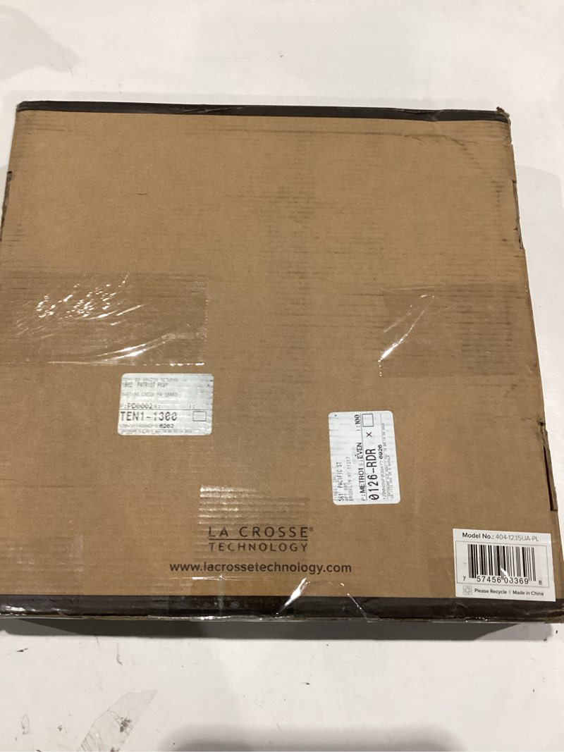 Condition photo showing New/Like New for la crosse technology 404-1235ua-pl ultratomic 14 inch stainless steel wall clock, shatterproof lens, silver silver 14 inch modern