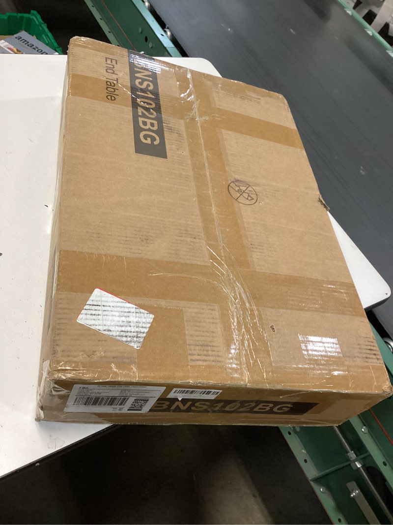 Condition photo showing New/Like New for Fluted Nightstand with Drawer, Modern Beside Table with Open Shelf, Wood Black Night Stand, Large Si