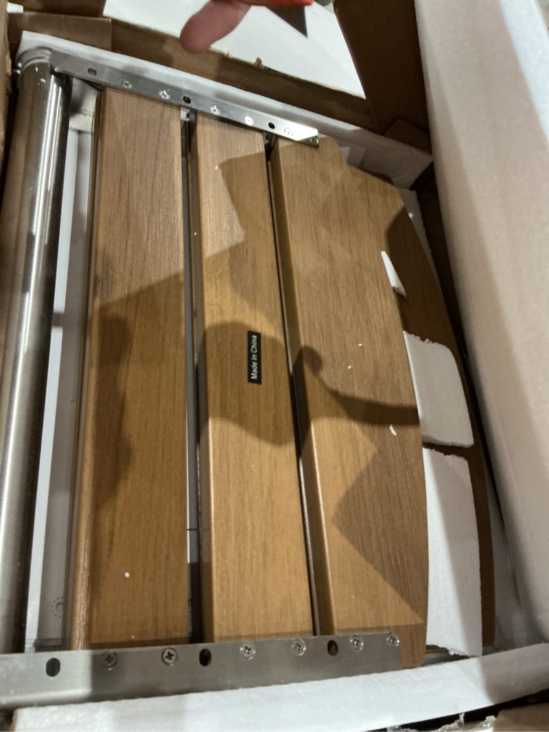 Condition photo showing Good Condition for 17.5" folding shower seat wall mounted,foldable shower bench,fold down shower seat,folding shower seat bench,wall mount shower seat bench chair (teak)