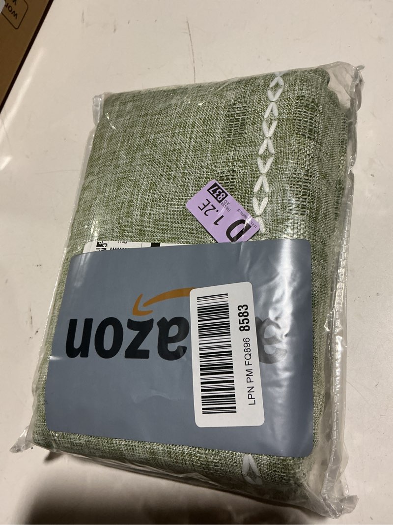 Condition photo showing Good Condition for sage green boho semi sheer curtains 63 inch length 2 panel set for bedroom & farmhouse, bohemian light filtering privacy drapes tassels shabby chic christmas window curtains back tab & rod pocket sage green 50"w x 63"l (pack of 2)