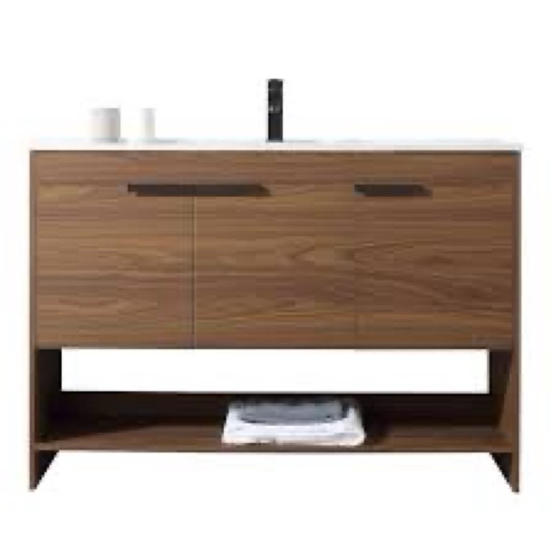 fine fixtures phoenix 48 inch bathroom vanity with sink – modern design, soft-close doors, storage d