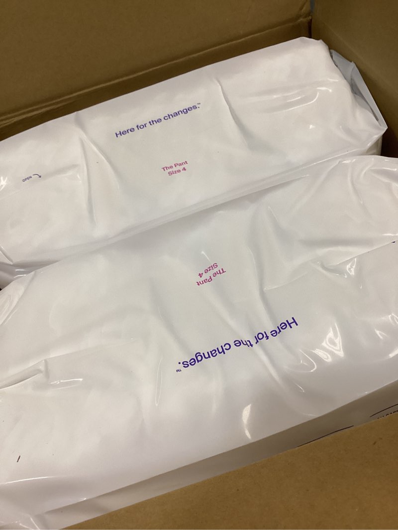 Condition photo showing New/Like New for coterie the pant, size 4, refastenable training pants for sensitive skin, hypoallergenic, super absorbent overnight leak protection, 2t/3t (20-32 lbs) 136 count size 4, 20-32 pound (136 count)