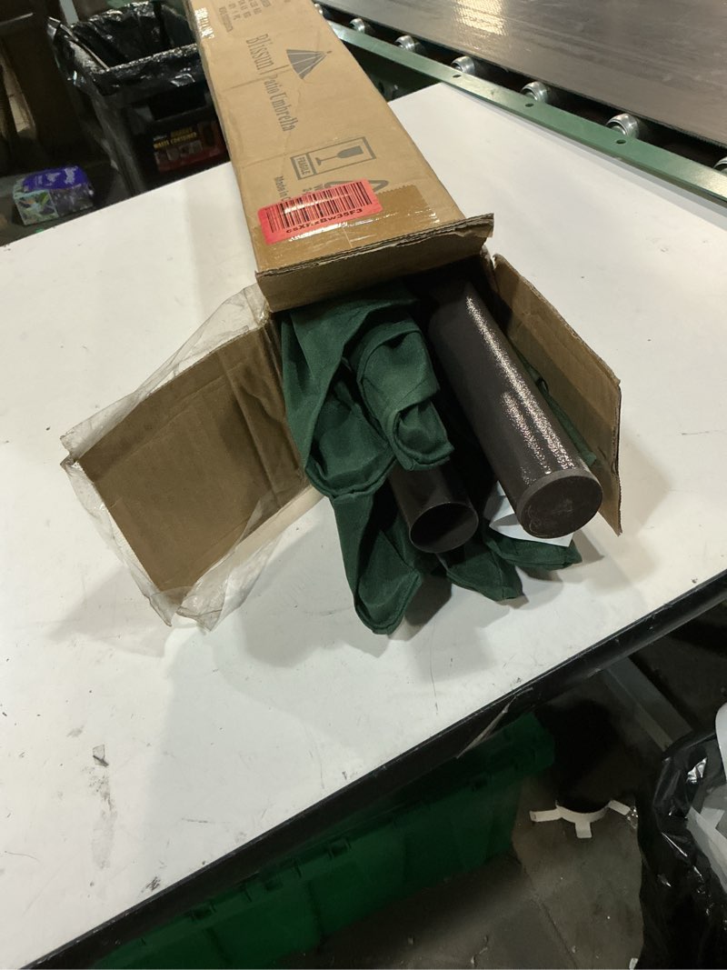 Condition photo showing Good Condition for blissun 7.5 ft patio umbrella, yard umbrella, outdoor market umbrella with push button tilt crank, dark green