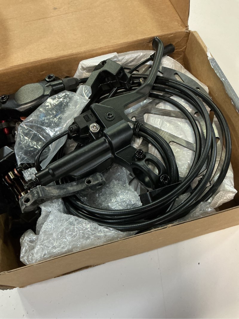 Condition photo showing As Is for z00m hb876e 2-pin 4-pistons e-bike electric power-off hydraulic brake set, pre-bled with mineral oil brakes kit for ebike, mountain bike, road bike zoom 160mm-black