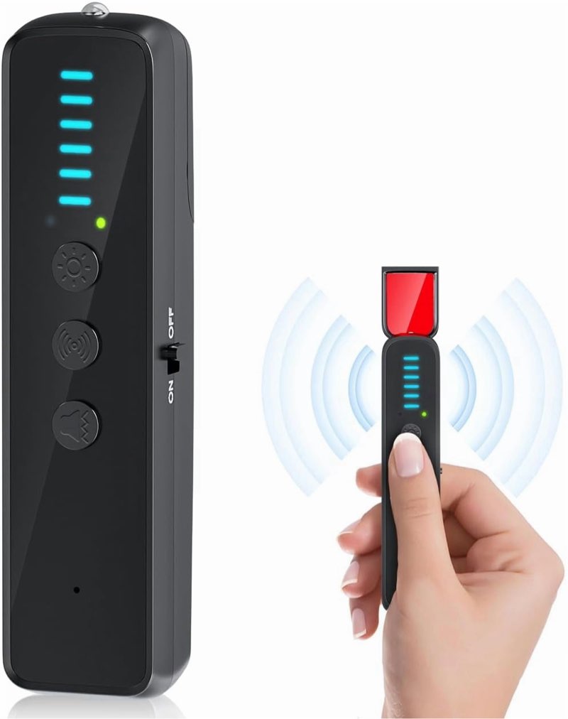 AI Hidden Camera Detector, Spy Camera Detectors – for Hotels, Travel, Home & Office: Portable RF Signal Scanner with 5-Level Sensitivity, AI-Powered Anti-Spy Device, GPS Tracker & Bug Detector