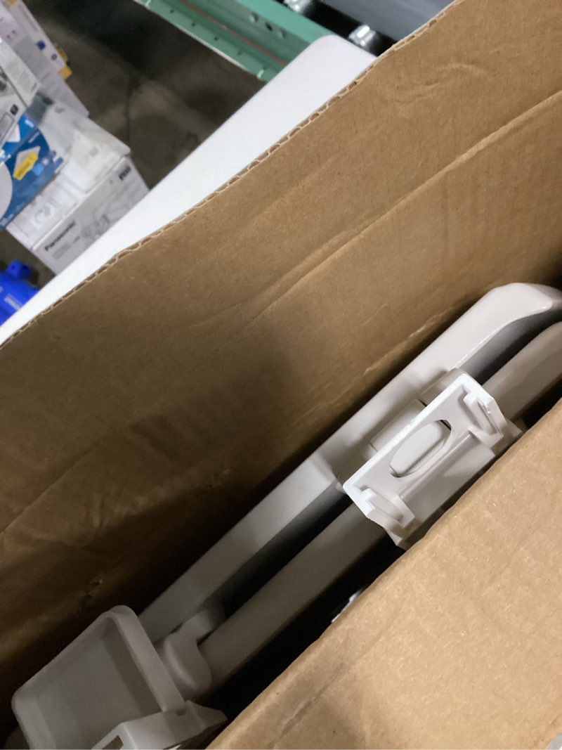 Condition photo showing As Is for american standard transitional elongated toilet seat, soft close, white | slow close toilet seat: includes bottom mount hardware, durable solid plastic, easy clean, fits elongated | 5503a00b.020 elongated front