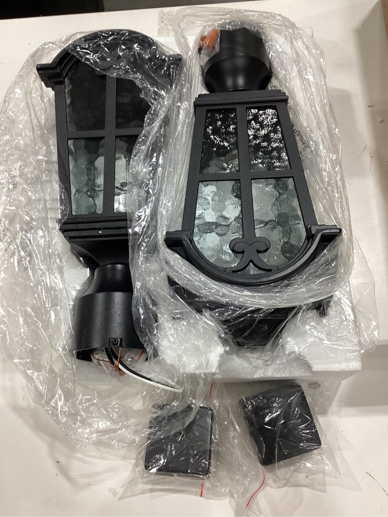 Condition photo showing Good Condition for outdoor post lights fixture anti-rust lamp post light fixture waterproof exterior pole light outside pole lighting for yard pathway driveway fence - 2 pack basic functions 2 pack
