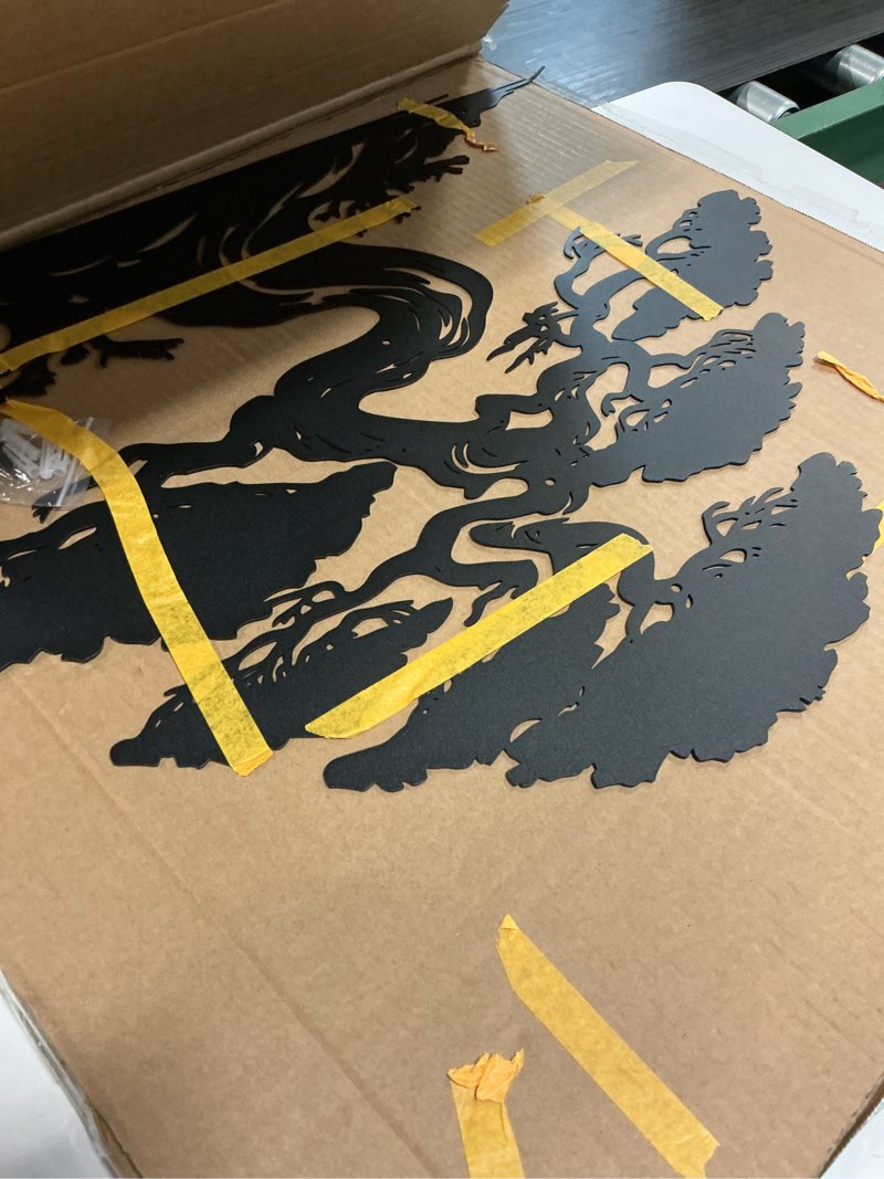 Condition photo showing New/Like New for Metal Pine Tree Wall Art–Japanese-Inspired Nature Wall Decor–Rust-Resistant Pine Tree Decor for Indoor & Outdoor Spaces(23.6 * 19.7 inchs) Pine Tree-Big