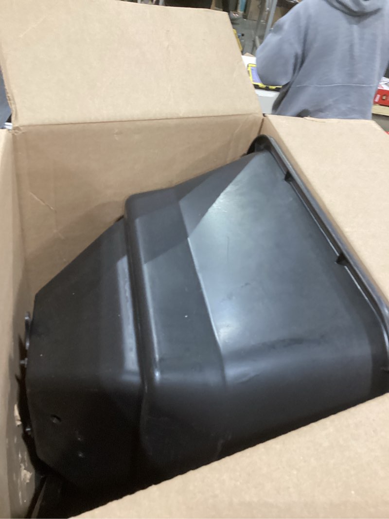 Condition photo showing Good Condition for Buyers Products ATVS100 ATV Broadcast Spreader with Rain Cover, 100 lb Capacity, Rear Rack Mount, Poly Hopper, 12V Motor, for Seed, Fertilizer, Salt & Feed, All Season Use, ATV Accessories & Lawn Care