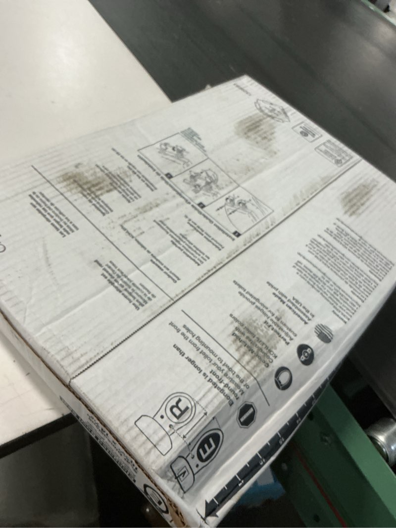 Condition photo showing New/Like New for kohler k-4647-47 stonewood molded-wood with color-matched plastic hinges elongated toilet seat, almond almond elongated