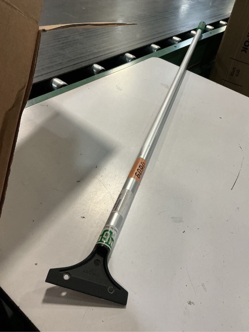 Condition photo showing Good Condition for unger commercial light-duty floor scraper - 4 foot aluminum long handle, 4-inch reversible metal blade head, to remove gum, stickers, and wax buildup - lh12c