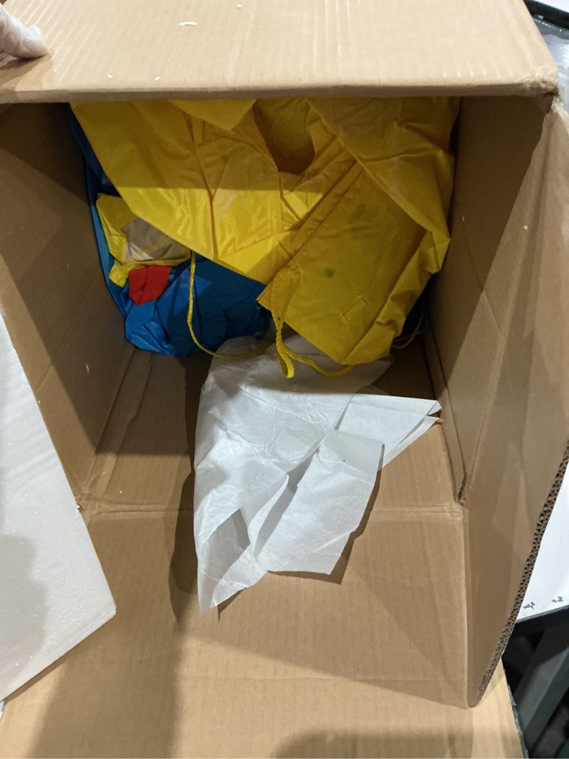 Condition photo showing Good Condition for little tikes jump 'n slide bouncer with arched canopy overhead cover, plus heavy duty blower, stakes, repair patches, and storage bag |3-kid capacity, ages 3-8 years multi-color regular