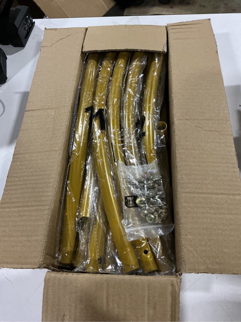 Condition photo showing Good Condition for metal arch backdrop stand, 7.2ft+6ft wedding arch frame, gold wedding arch backdrop stand set of 2, balloon arch backdrop for wedding birthday party baby shower graduation ceremony decor gold 7.2ft+6ft arch