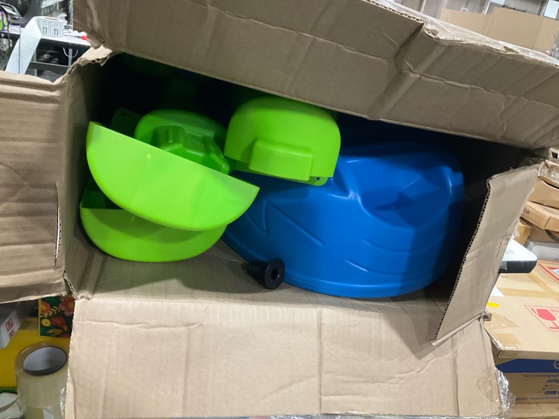 Condition photo showing Good Condition for step2 rain showers splash pond water table, kids water and sand activity sensory playset, summer outdoor toys, 13 piece water toy accessories, for toddlers 1.5+ years old, blue & green