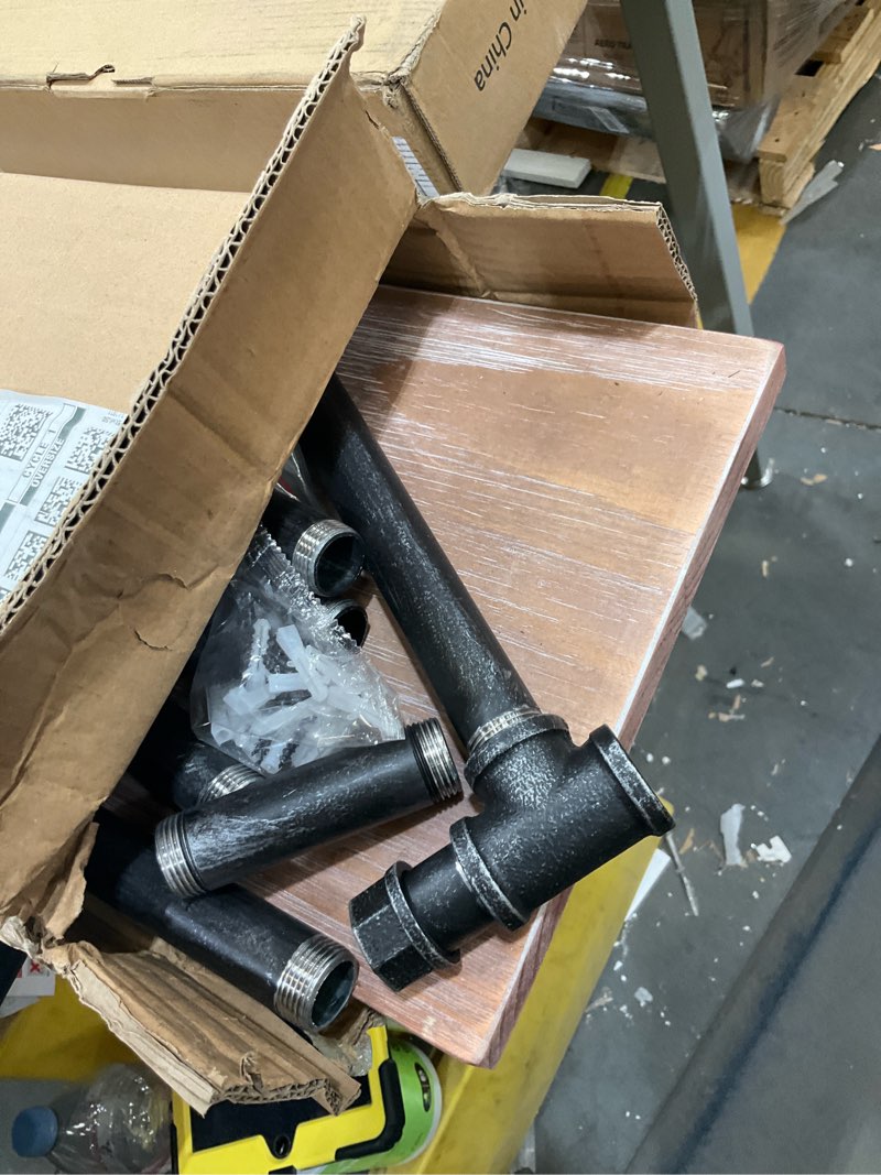 Condition photo showing Good Condition for Industrial Pipe Clothing Rack Wall Mounted with Real Wood Shelf,Pipe Shelving Floating Shelves Wall Shelf,Rustic Retail Garment Rack Display Rack Cloths Rack,36in Steam Punk Commercial Clothes Racks