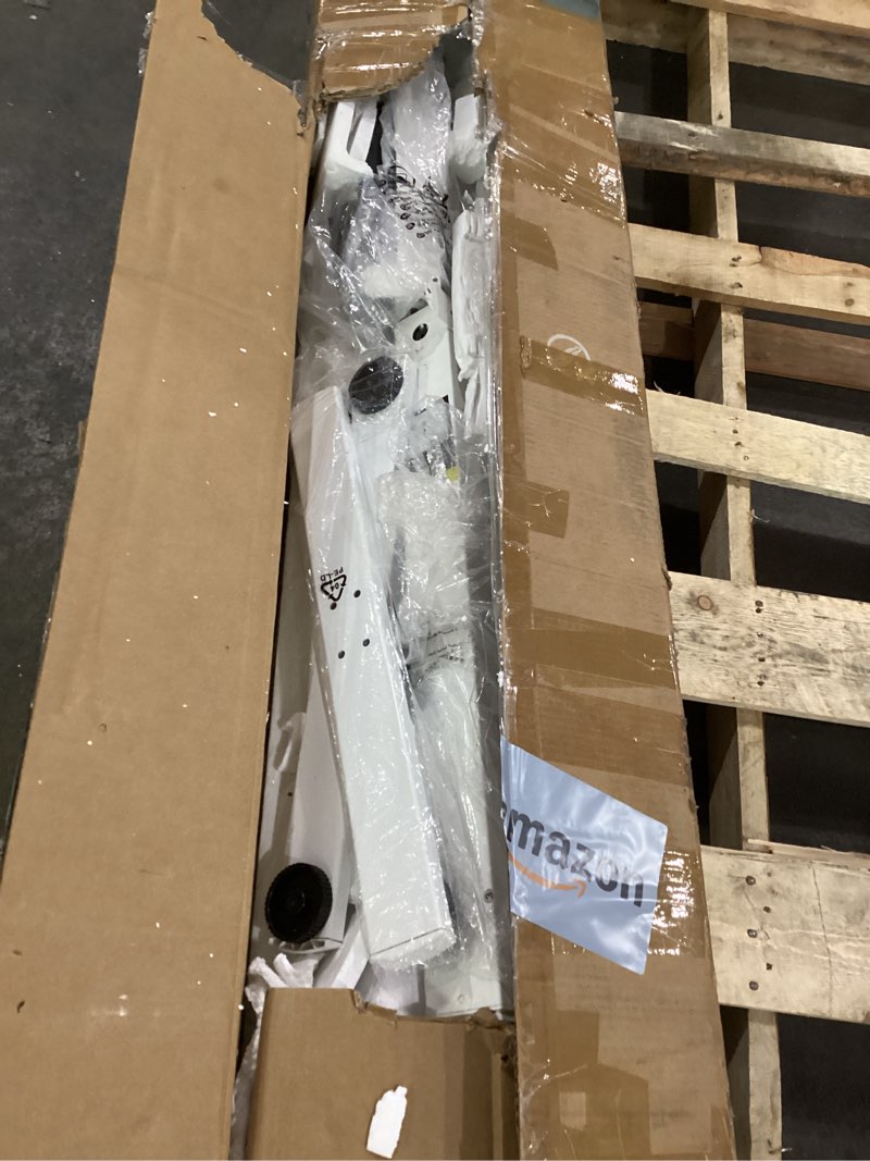 Condition photo showing As Is for OLIXIS Electric Standing Desk - 55 x 24 Inch Ergonomic Adjustable Height Sit and Stand up Computer Task Table, Rising Desk for Office and Home, Lift Motorized Desktop Workstation, White