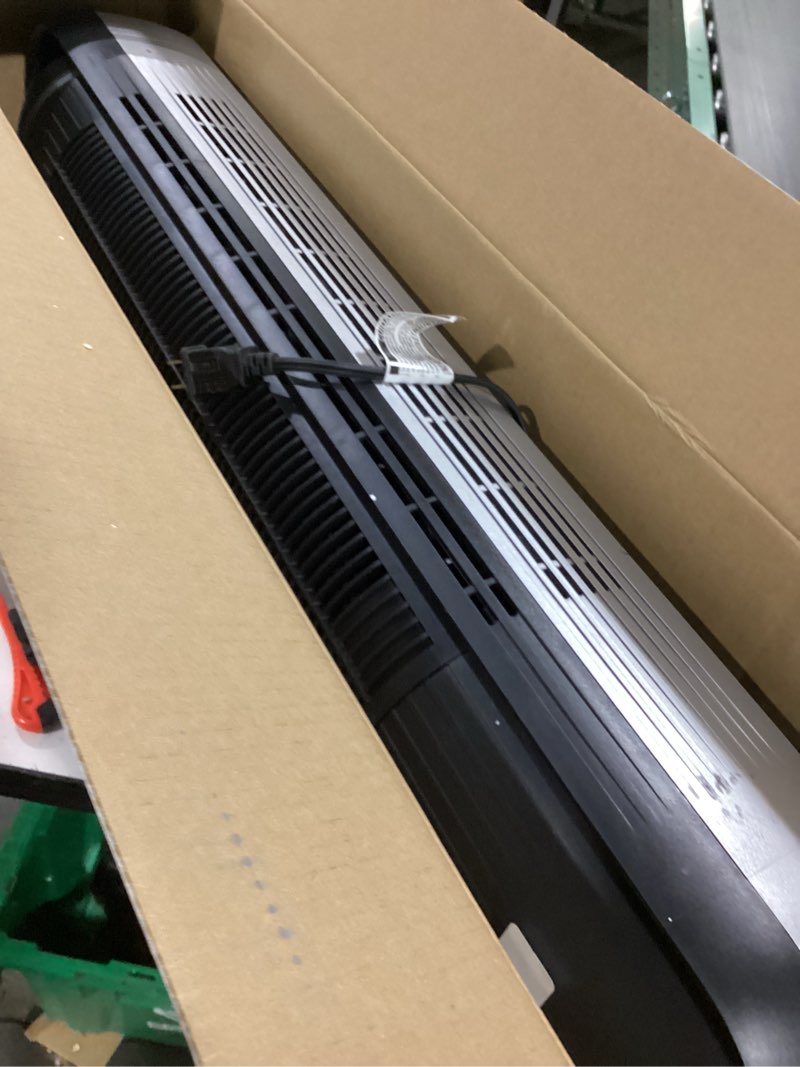 Condition photo showing As Is for Dreo Tower Fan for Bedroom, 25ft/s Velocity Quiet Floor Fan, 90° Oscillating Fans for Indoors with 4 Speeds, 4 Modes, 8H Timer, Standing Fans, Bladeless Fan, Silver, Nomad One (DR-HTF007)