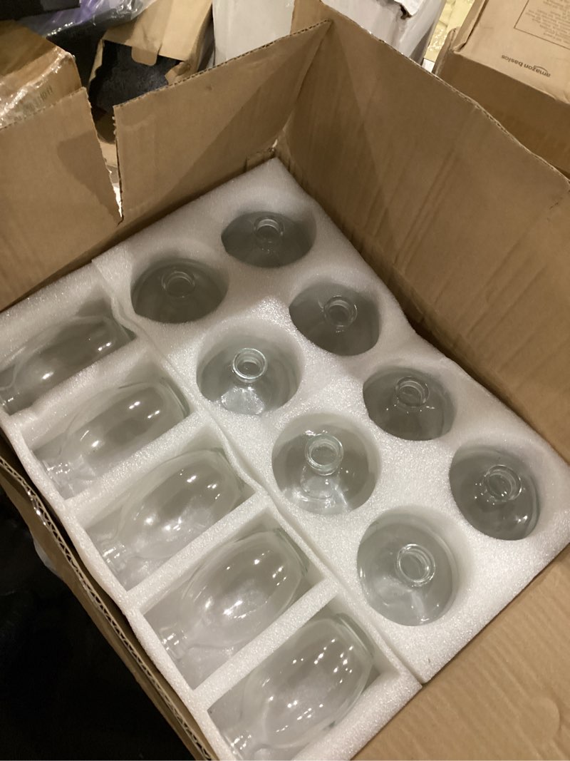 Condition photo showing Good Condition for 28 clear bud vases in bulk, glass small bud vase for centerpieces, mini bud vase set for flowers, vintage vases for rustic wedding decorations, table decor flower bedroom party home decor clear set of 28