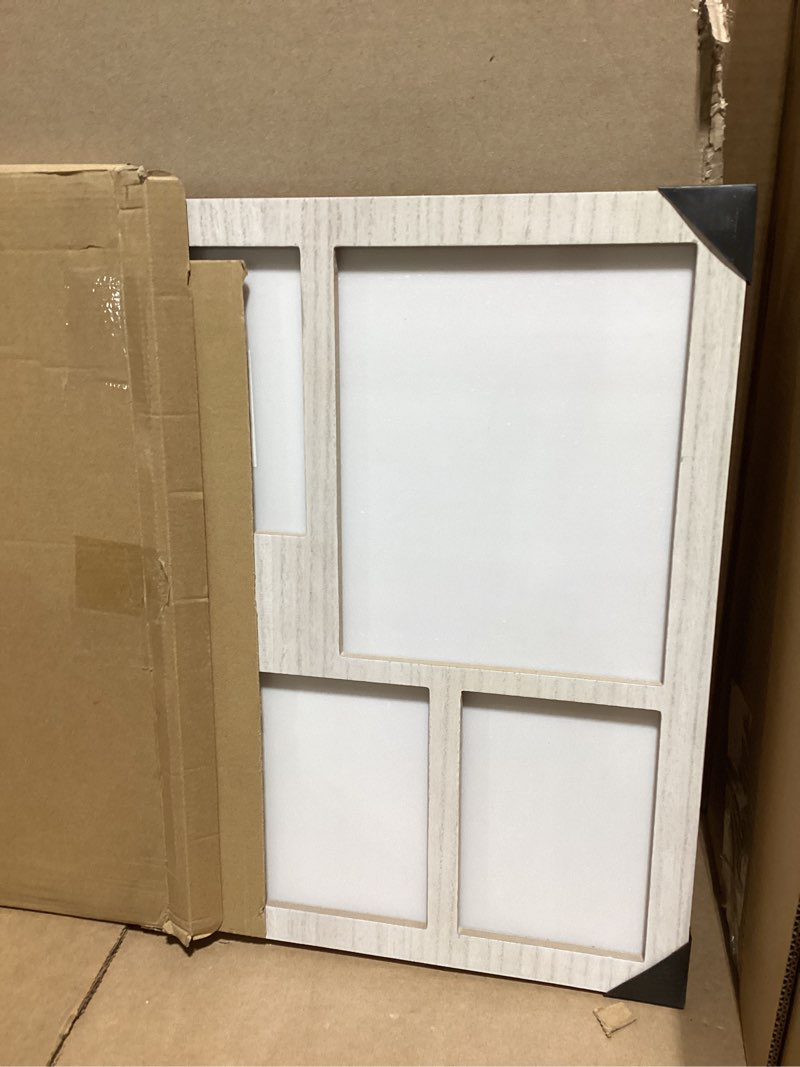 Condition photo showing New/Like New for Collage Picture Frame 5x7 and 8x10 Photos -Large Size 6 Openings White Picture Frame Wall Decor for Wall Mounting Vertically or Horizontally - Home and Family Display 5x7 and 8x10 White 5X7 - 6 Openings