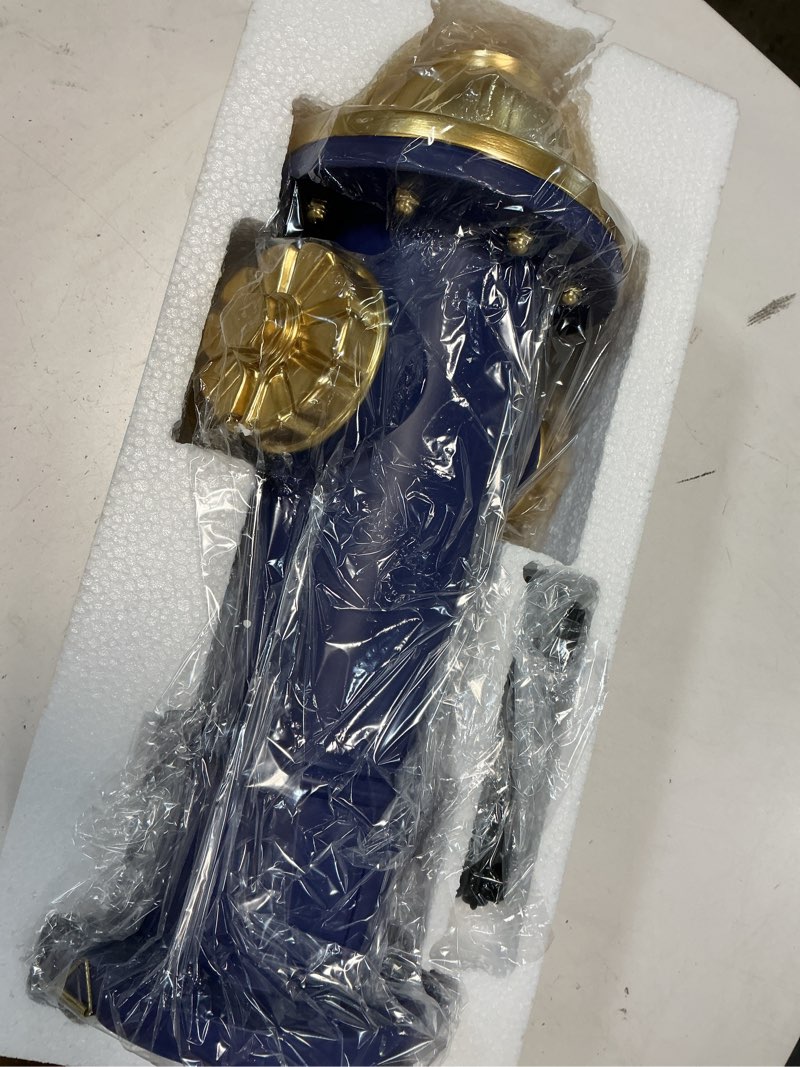 Condition photo showing New/Like New for 18 Inch Dog Fire Hydrant Pee Post Puppy Pee Training Post Garden Statue, Blue & Gold Fire Hydrant Outdoor Figurines Decor for Yard Garden Lawn Patio