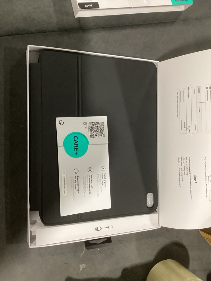Condition photo showing New/Like New for esr ipad air 13 inch case keyboard (m3/m2, 2025/2024), easy-set magnetic stand, portrait/landscape mode, removable case with multi-touch trackpad, rebound 360 series, black ipad air 13" black