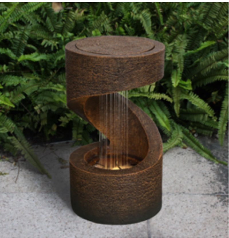 14" wooden fountain with led